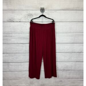 Gracyoga Plus Size Maroon Soft Wide Leg Lounge Pants Size XXXL